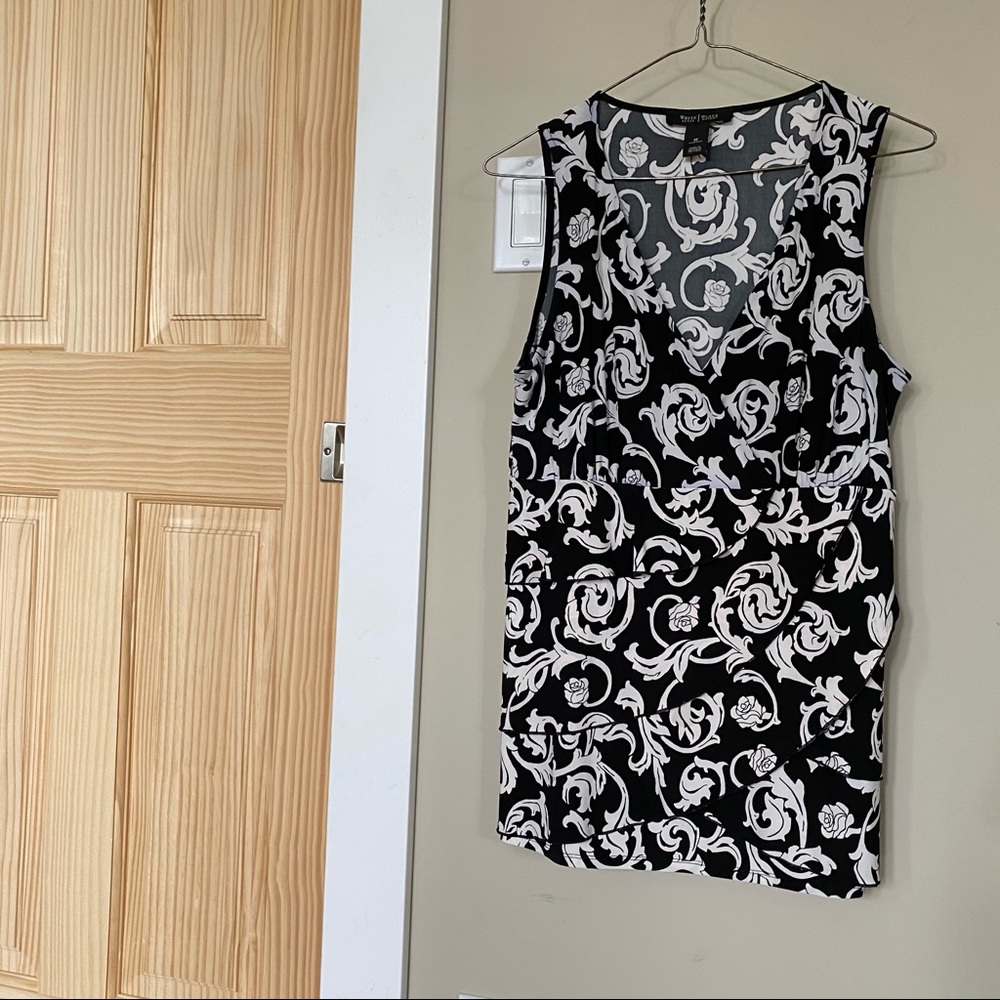 WHBM V-Neck Tank Top Patterned Medium